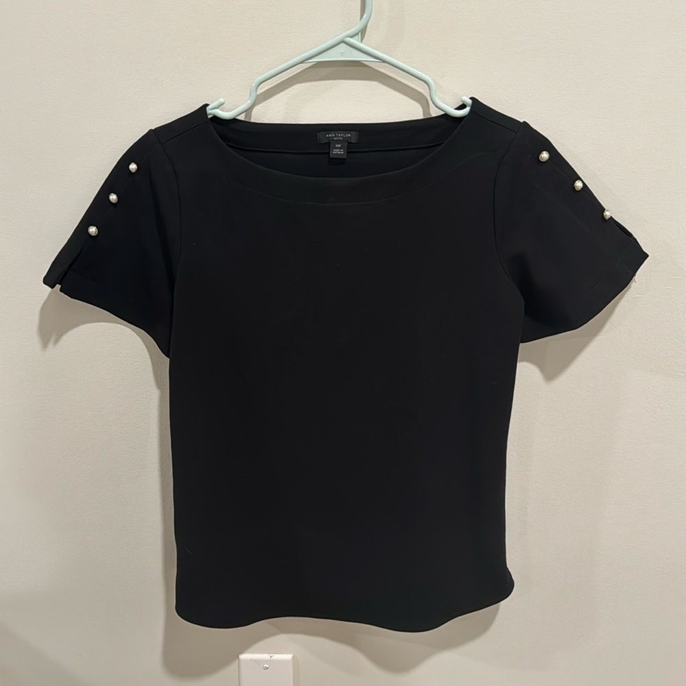 Ann Taylor Blouse with Pearls